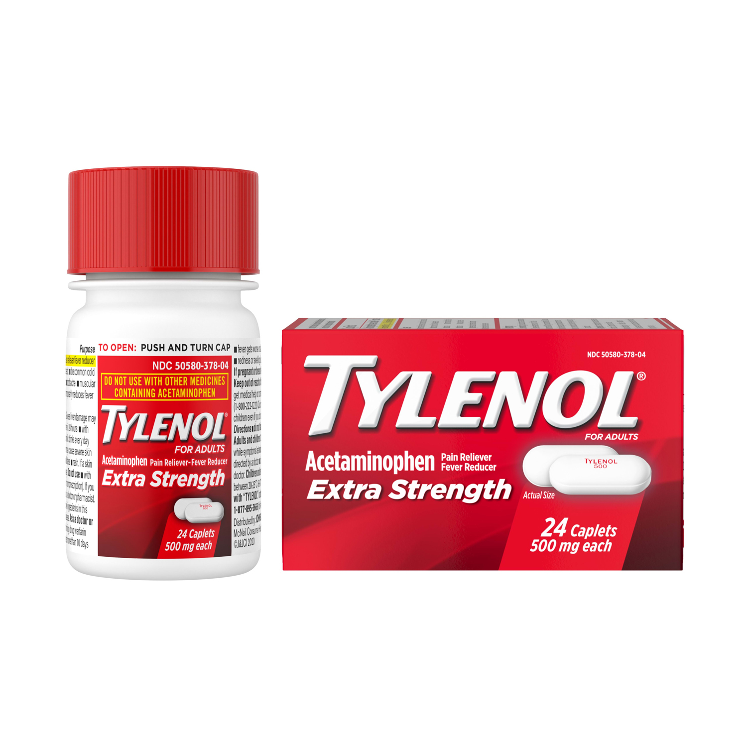 Tylenol Extra Strength Acetaminophen 500 MG Tablets, 24 CT