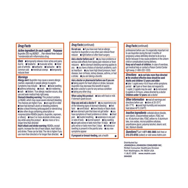 Motrin IB Ibuprofen Tablets