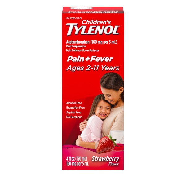 Childrens Tylenol Suspension, Strawberry, 4 OZ 