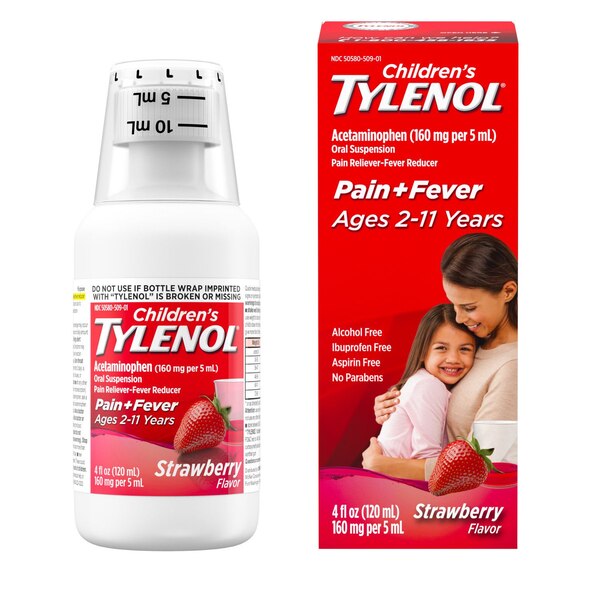 Childrens Tylenol Suspension, Strawberry, 4 OZ 