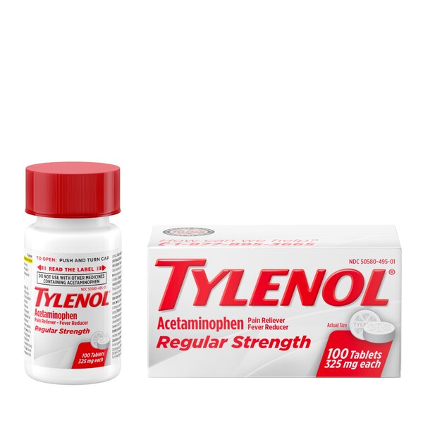 Tylenol Regular Strength Acetaminophen 325 MG Tablets, 100 CT