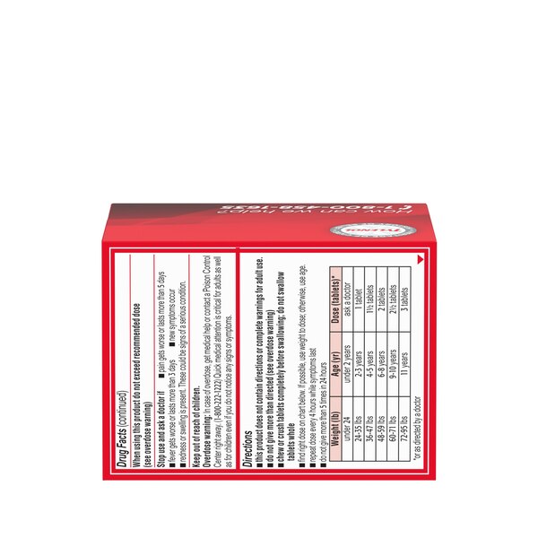 Children's Tylenol Acetaminophen 160 MG Chewable Tablets, 24 CT