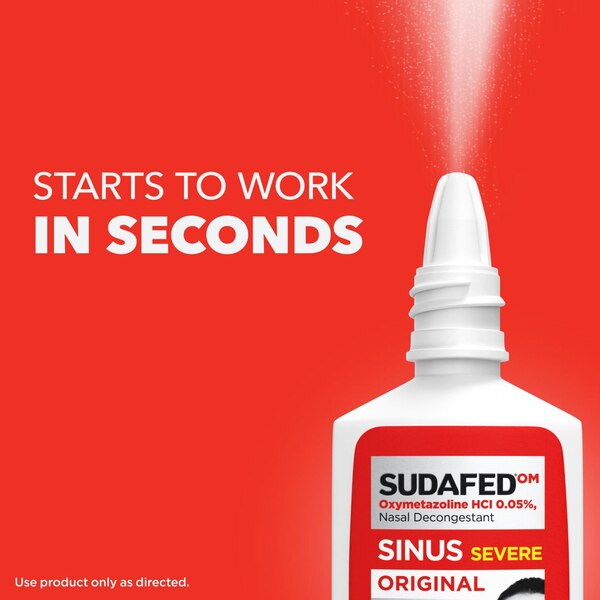 Sudafed Oxymetazoline HCl Nasal Decongestant Sinus Severe Original Nasal Spray, 1 OZ