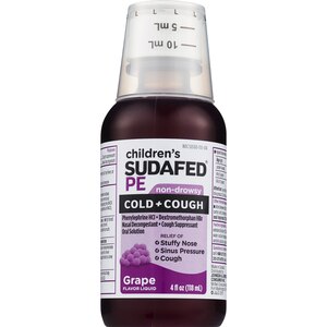 Children's Sudafed PE Cold+Cough Grape Flavor Liquid, 4 Fl. Oz