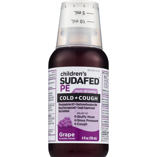 Children's Sudafed PE Cold+Cough Grape Flavor Liquid, 4 Fl. Oz