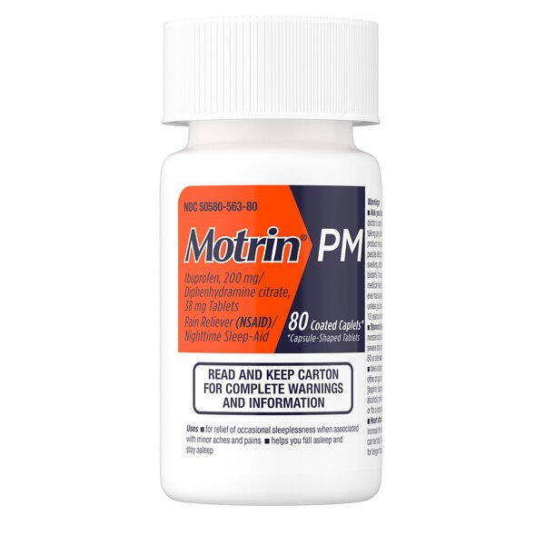 Motrin PM Pain Reliever/Nighttime Sleep-Aid Coated Caplets