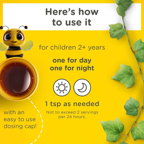 Zarbee's Kids Cough + Mucus Day/Night with Honey, Ivy Leaf, Zinc & Elderberry, Mixed Berry, 2x4 fl oz
