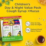 Zarbee's Kids Cough + Mucus Day/Night with Honey, Ivy Leaf, Zinc & Elderberry, Mixed Berry, 2x4 fl oz, thumbnail image