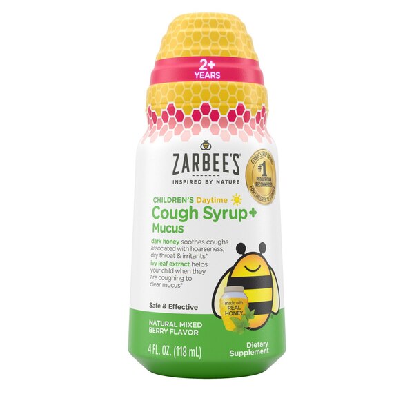 Zarbee's Children's Daytime Cough Syrup + Mucus Relief, Mixed Berry, 4 OZ
