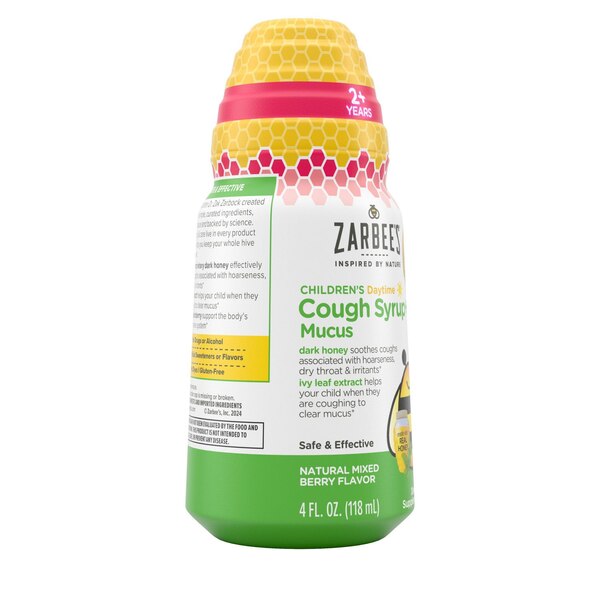 Zarbee's Children's Daytime Cough Syrup + Mucus Relief, Mixed Berry, 4 OZ