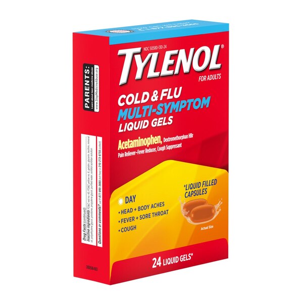 Tylenol Cold + Flu Multi-Symptom Daytime Liquid Gels, 24 CT