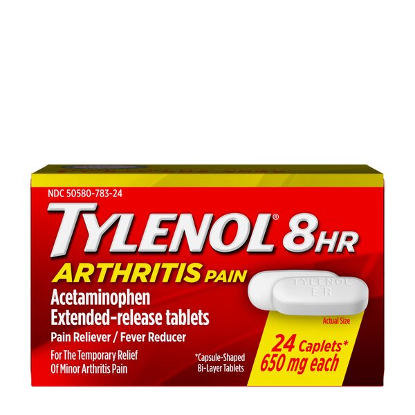 Tylenol 8 Hour Arthritis Joint Pain Acetaminophen Tablets, 100 Count, 24 Count