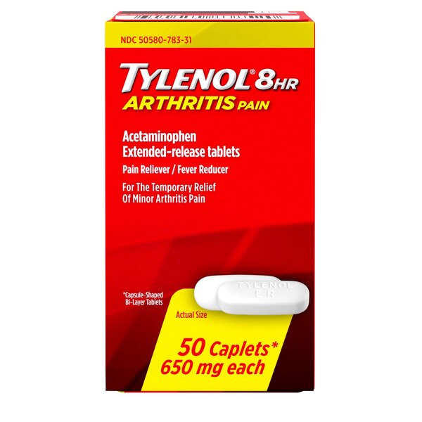 Tylenol 8HR Arthritis Pain Extended Release 650mg Caplets, 50 CT
