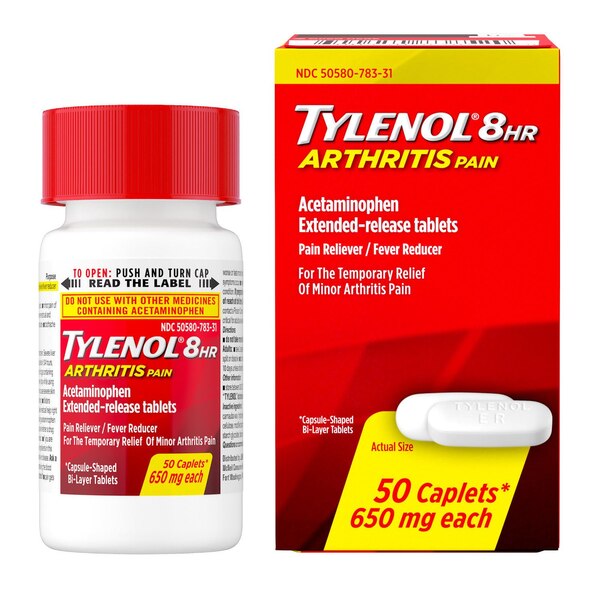 Tylenol 8HR Arthritis Pain Extended Release 650mg Caplets, 50 CT