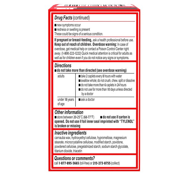Tylenol 8HR Arthritis Pain Extended Release 650mg Caplets, 50 CT