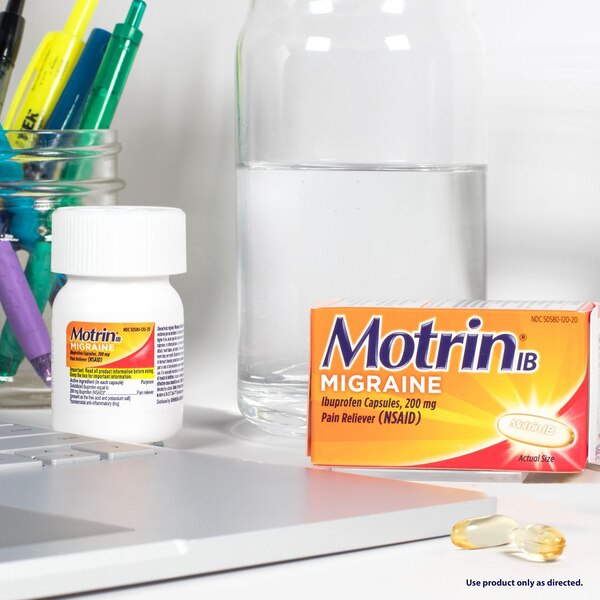 Motrin IB Migraine Relief 200 MG Ibuprofen Liquid Gel Caps