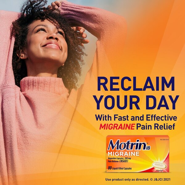 Motrin IB Migraine Relief 200 MG Ibuprofen Liquid Gel Caps