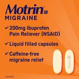 Motrin IB Migraine Relief 200 MG Ibuprofen Liquid Gel Caps, thumbnail image