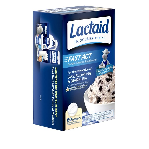 Lactaid Fast Act Lactose Enzyme Supplement Chewables