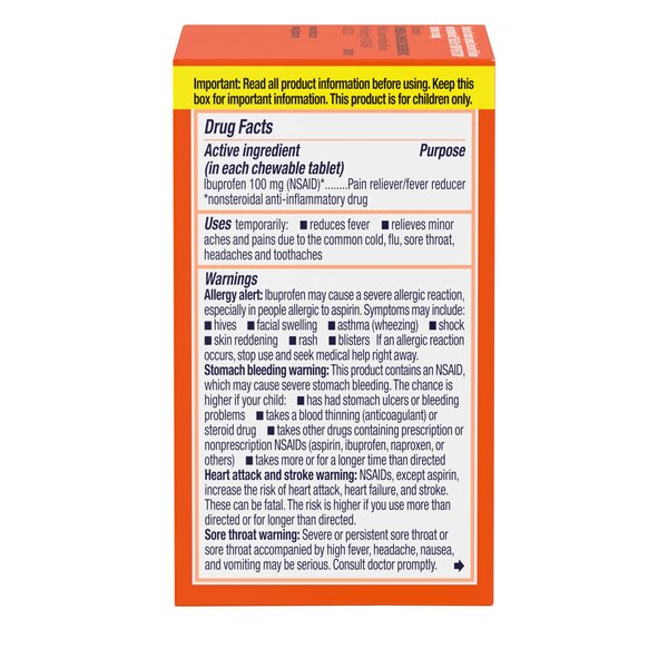 Children's Motrin Ibuprofen Chewable Tablets, Grape, 24 CT