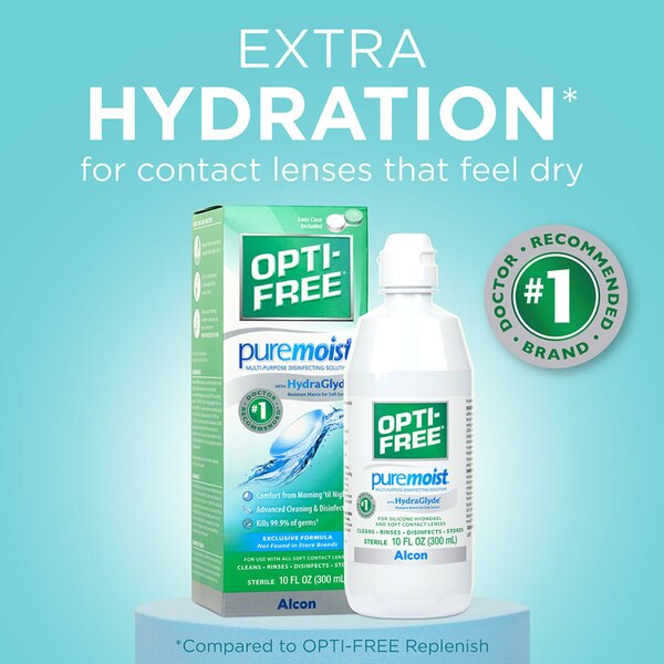 Opti-Free PureMoist Multi-Purpose Disinfecting Solution, 10 OZ
