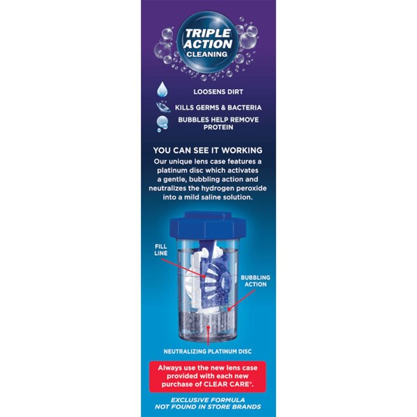 Clear Care PLUS with HydraGlyde Cleaning Contact Solution, 12 OZ