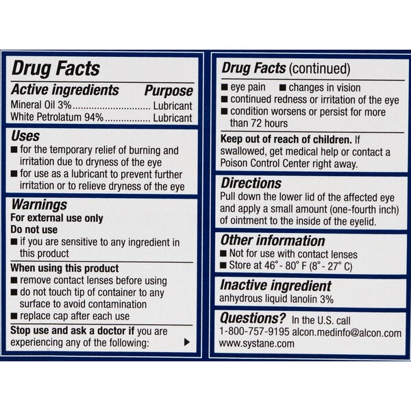 Systane Nighttime Lubricant Eye Ointment, 0.12 fl oz