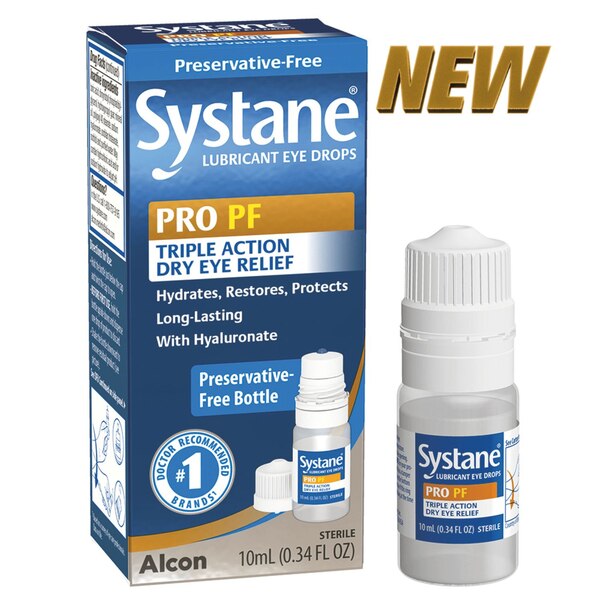Systane PRO PF Triple Action Dry Eye Relief Lubricant Eye Drops, 10mL