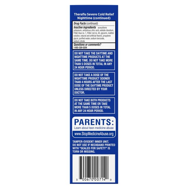 Theraflu Daytime + Nighttime Severe Multi-Symptom Cold & Cough Relief Liquid, Berry, 2 x 8.3 OZ