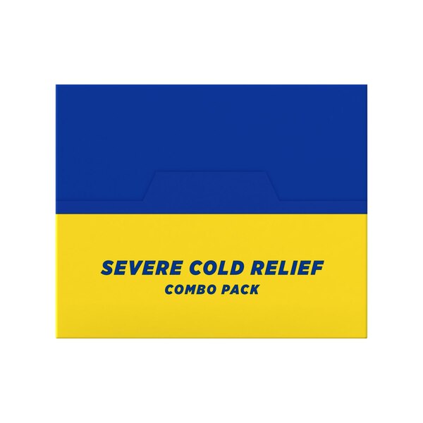 Theraflu Daytime + Nighttime Severe Cold Relief Combo Powder Packs, Honey Lemon, 12 CT