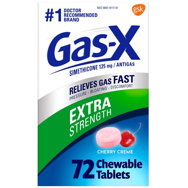 Gas-X Chewable Tablet Cherry, 125 MG, 72 CT
