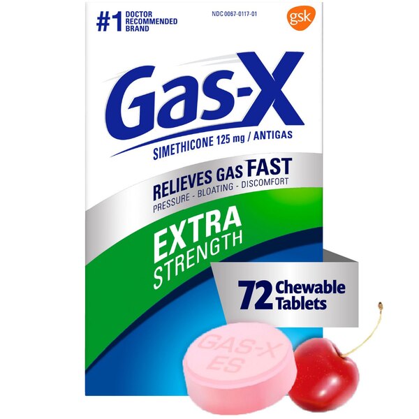 Gas-X Chewable Tablet Cherry, 125 MG, 72 CT