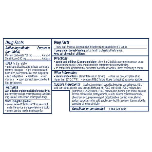 Gas-X Total Relief Maximum Strength Chewable Tablets , Mixed Berries, 30 CT