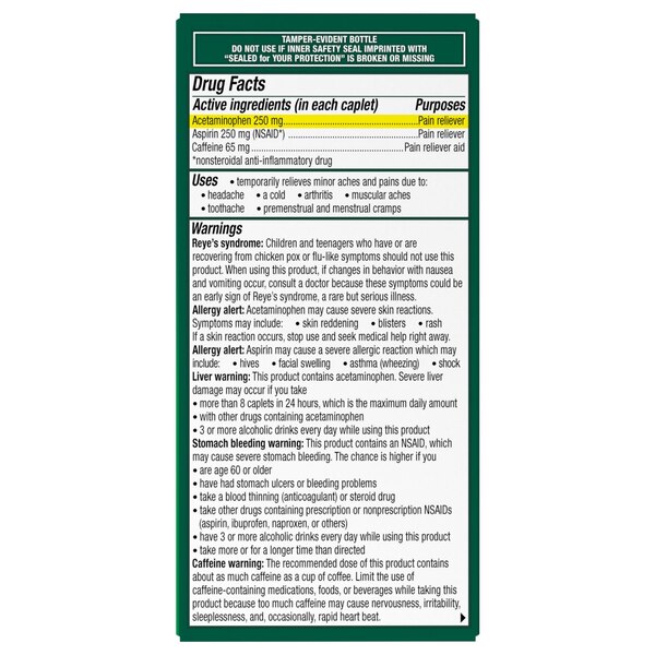 Excedrin Extra Strength Headache Pain Relief Caplets