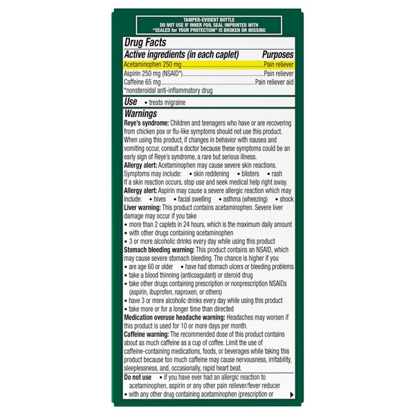 Excedrin Migraine Pain Relief Caplets