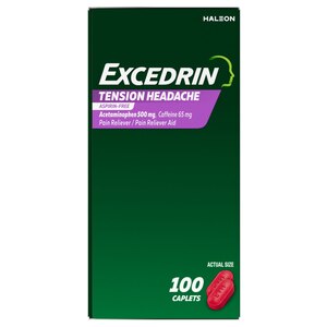 Excedrin Tension Headache Relief Caplets without Aspirin, 100 CT