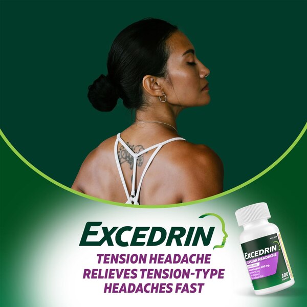 Excedrin Tension Headache Relief Caplets without Aspirin, 100 CT