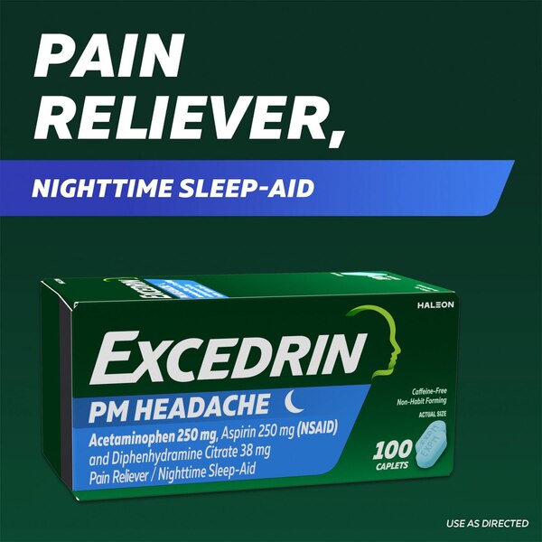 Excedrin PM Headache Pain Reliever/Nighttime Sleep-Aid Caplets