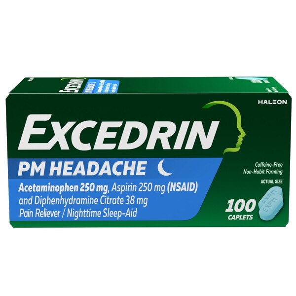 Excedrin PM Headache Pain Reliever/Nighttime Sleep-Aid Caplets