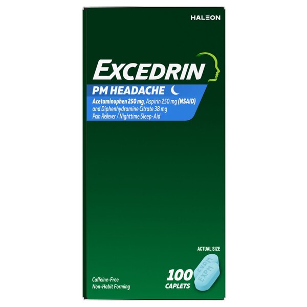 Excedrin PM Headache Pain Reliever/Nighttime Sleep-Aid Caplets