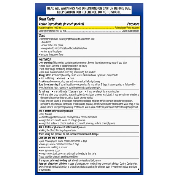 Theraflu Max Strength\ Flu Relief Packets, Honey Lemon, 6 CT