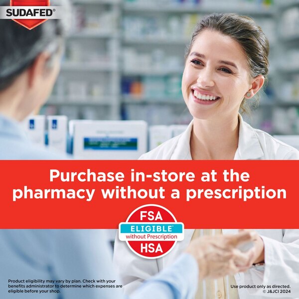 Sudafed Maximum Strength 12HR Non-Drowsy Sinus Congestion, 20 CT