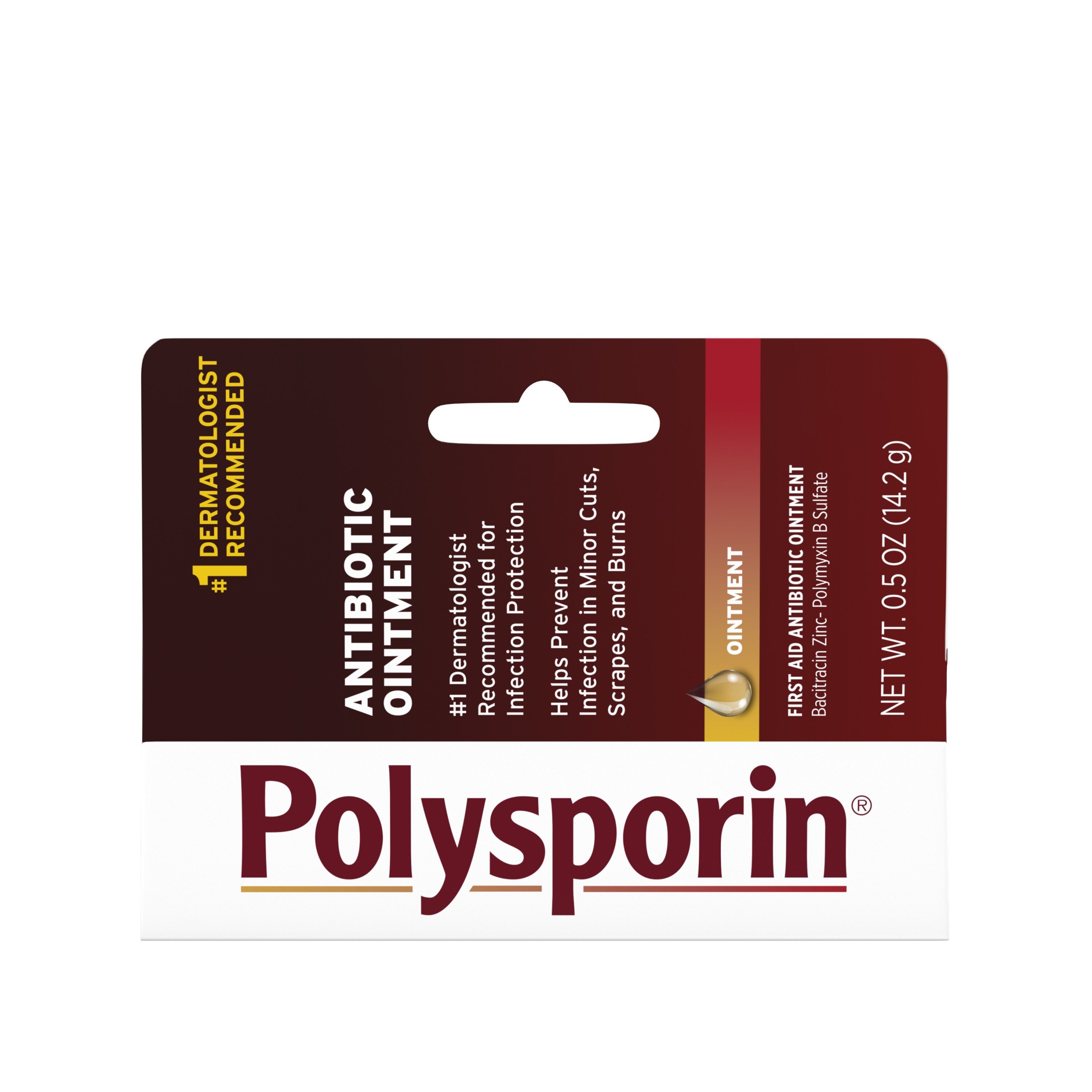 Polysporin - Pomada antibiótica tópica de primeros auxilios, tamaño de viaje, 0.5 oz