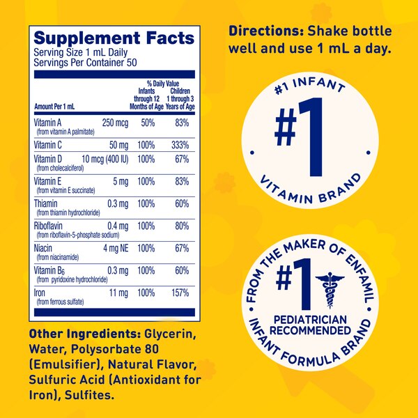 Enfamil Poly-Vi-Sol Multivitamin & Iron Drops, 1.7 FL OZ