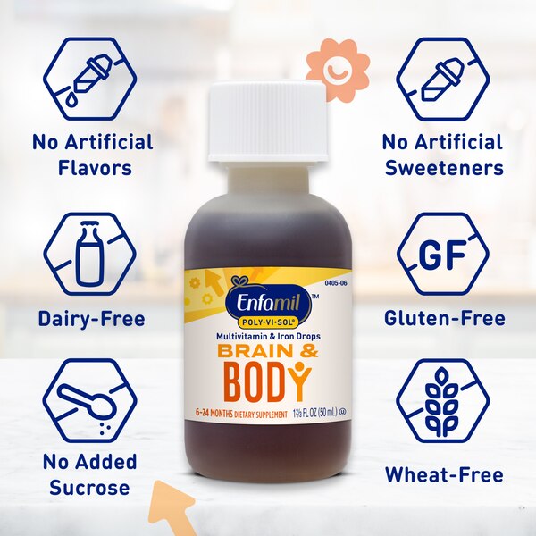 Enfamil Poly-Vi-Sol Multivitamin & Iron Drops, 1.7 FL OZ