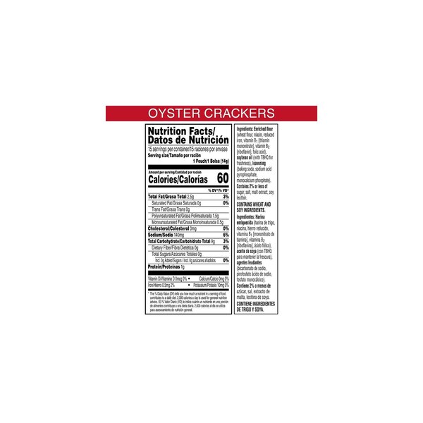 Zesta, Oyster Crackers, Soup Crackers, Single Serve, Original, 15ct, 7.5 oz