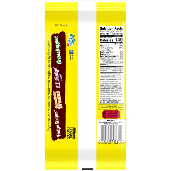 Keebler Fudge Shoppe Coconut Dreams Cookies, 8.5 oz