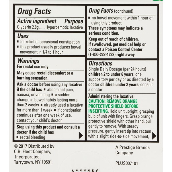 Pedia Lax Liquid Glycerin Suppositories, 6 CT