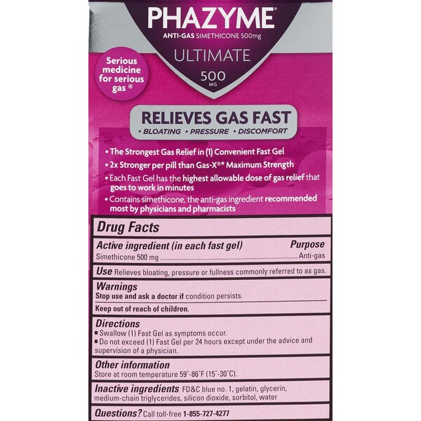 Phazyme Ultimate 500mg Anti-Gas Fast Gels