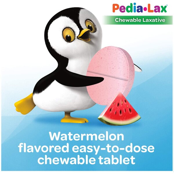 Pedia-Lax Laxative Chewable Tablets for Kids, Ages 2-11, Watermelon, 30 CT